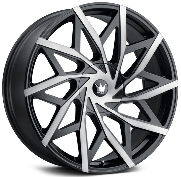 20x8.5 Mazzi Big Easy 372 Matte Black w/ Dark Tint 5x112 5x120 35mm