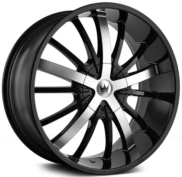 22x9.5 Mazzi Essence 364 Gloss Black w/ Machined Face 5x115 5x120 18mm