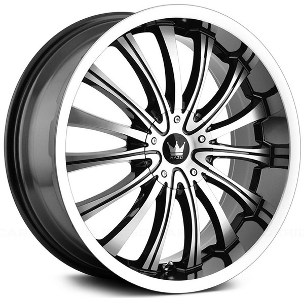 20x8.5 Mazzi Hype 351 Gloss Black w/ Machined Face & Lip 5x4.25/108 5x4.5/114.3 40mm