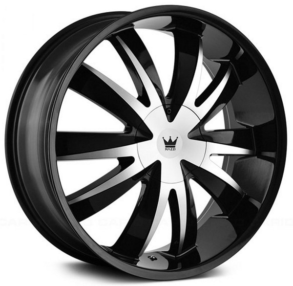 18x7.5 Mazzi Edge 337 Gloss Black w/ Machined Face 5x4.25/108 5x4.5/114.3 40mm