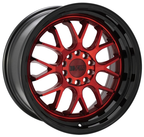 17x8.5 F1R F21 v2 Candy Red w/ Black Lip 5x100 5x4.5/114.3 35mm