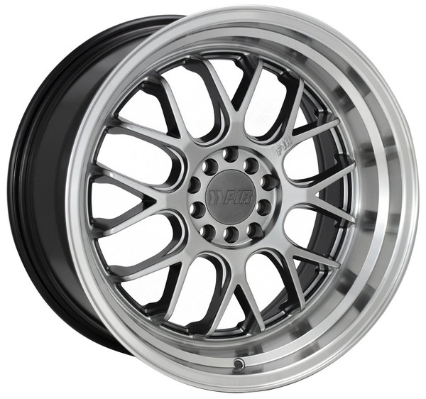 18x8.5 F1R F21 v2 Hyper Black w/ Polish Lip 5x4.25/108 5x4.5/114.3 42mm