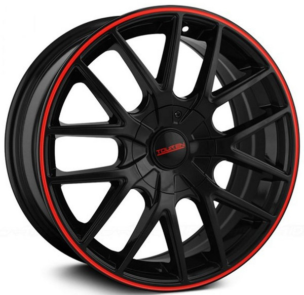 (Clearance - No Returns) 17x7.5 Touren TR60 Gloss Black w/ Red Ring 4x100 4x4.5/114.3 42mm