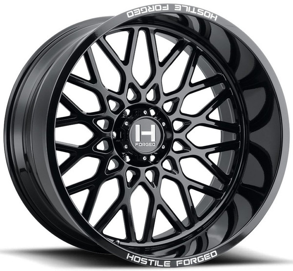 24x14 Hostile Forged HF08 Savage Gloss Black (Forged) (* May Require Trimming) 6x5.5/139.7 -76mm