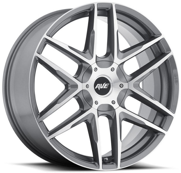 (Clearance - No Returns) 22x9 MKW Avenue A613 Grey Machined 5x115 5x120 18mm