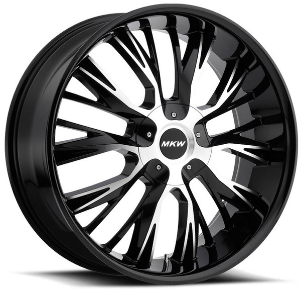 (Clearance - No Returns) 20x8.5 MKW M122 Gloss Black Machined 5x112 5x4.5/114.3 40mm