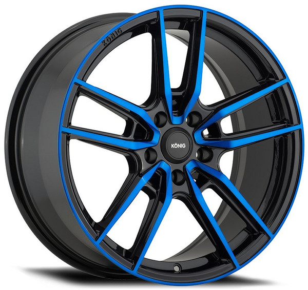 18x8 Konig Myth Gloss Black w/ Blue Tinted Clear Coat 5x4.5/114.3 43mm
