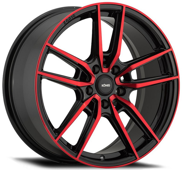 17x8 Konig Myth Gloss Black w/ Red Tinted Clear Coat 5x4.5/114.3 43mm