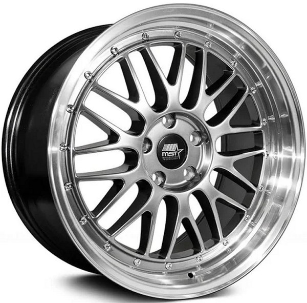 19x8.5 MST LeMan Hyper Black w/ Machined Lip 5x120 35mm
