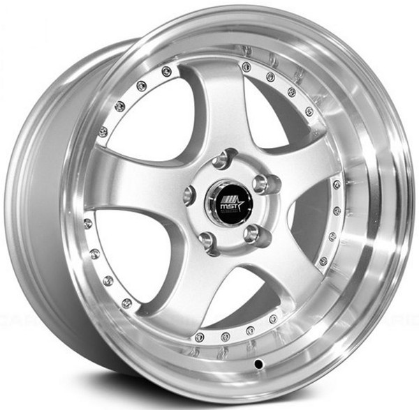17x9 MST MT07 Silver w/ Machined Lip  5x4.5/114.3 20mm