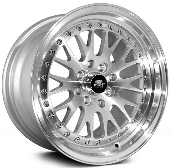 16x8 MST MT10 Silver w/ Machined Lip  4x100 4x4.5/114.3 20mm