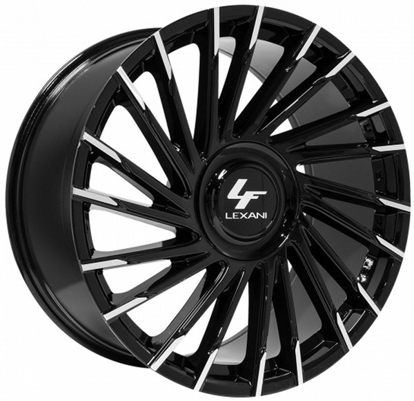 22x10 Lexani Wraith XL Gloss Black Machined Tip  5x112 35mm