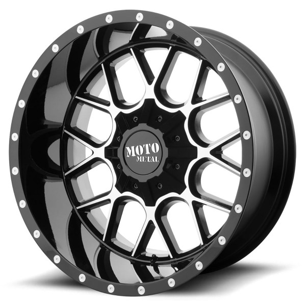 (Clearance - No Returns) 22x10 Moto Metal MO986 Gloss Black Machined 6x135 6x5.5/139.7 -18mm