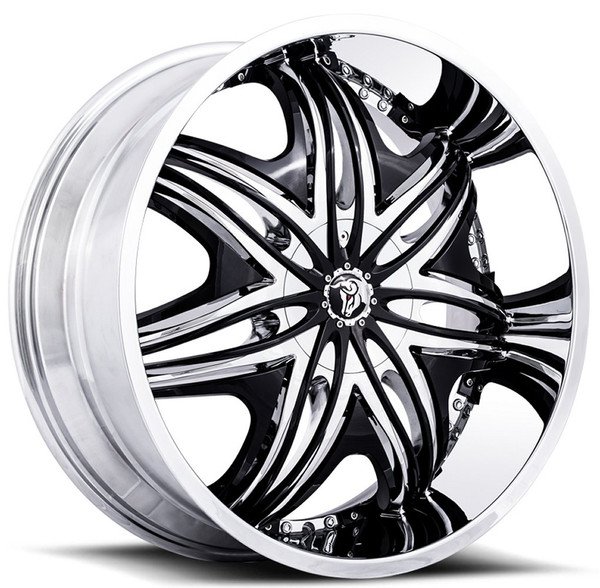 24x10 Diablo Morpheus Chrome w/ Black Accent (6 in. Lip) 6x135 6x5.5/139.7 40mm