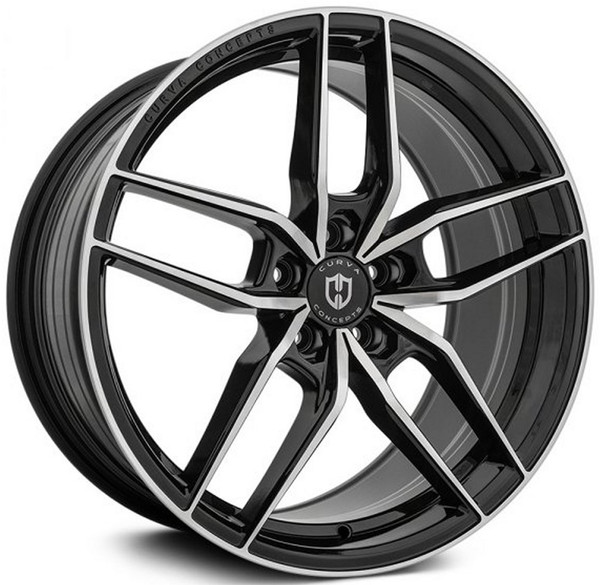 20x8.5 Curva Concepts CFF25 Gloss Black Machined (Flow Forged) 5x4.5/114.3 35mm