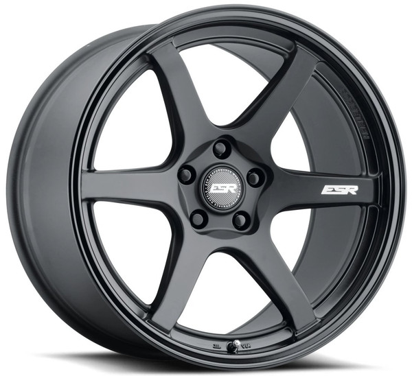 18x9.5 ESR AP6 Matte Black w/ Gloss Black Lip (Flow Form) 5x4.5/114.3 35mm