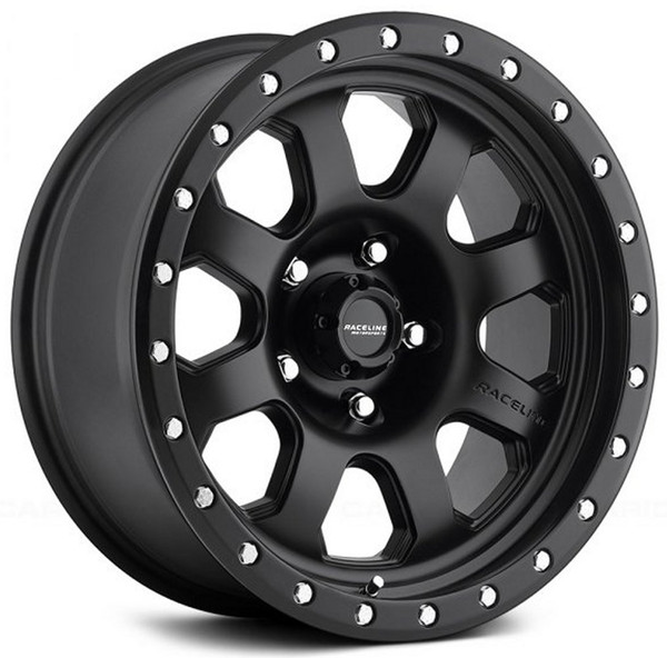 (Clearance - No Returns) 17x9 Raceline 929B Street Lock Avenger Matte Black 8x6.5/165 -12mm