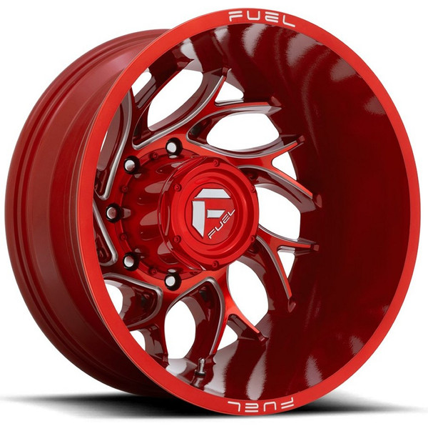 (Clearance - No Returns) 22x8.25 Fuel Off-Road Runner Candy Red Milled Dually Rear Outer D742 8X210 -220MM 154.3 C.B.