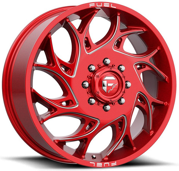 (Clearance - No Returns) 20x8.25 Fuel Off-Road Runner Candy Red Milled Dually Front D742 8X200 105MM 142.0 C.B.