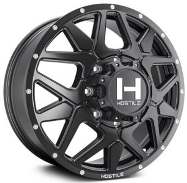 22x8.25 Hostile H402 Diablo Dually Front Asphalt 8X210 123 MM 154.3 C.B.