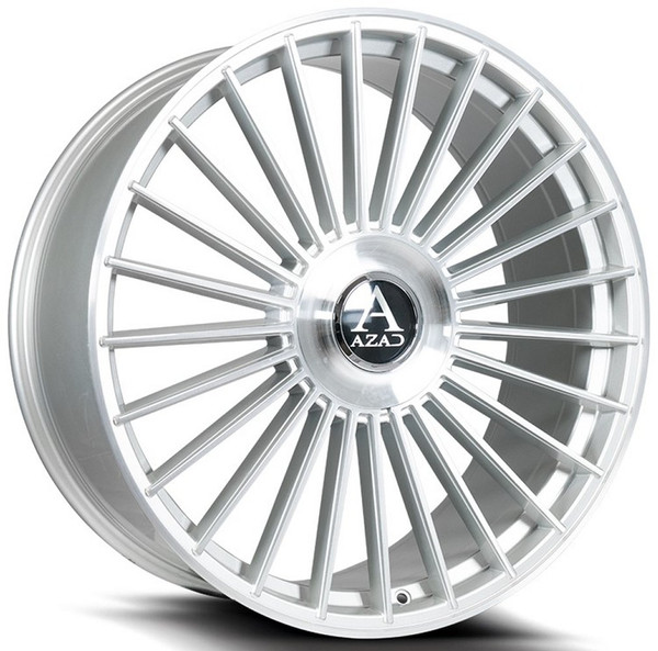 24x10 AZAD AZ25 Brushed Silver 5x112 5x4.5/114.3 40mm