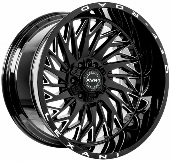 20x10 Lexani Off-Road Compass Gloss Black Milled (8 Lug) -18mm (CUSTOM) 