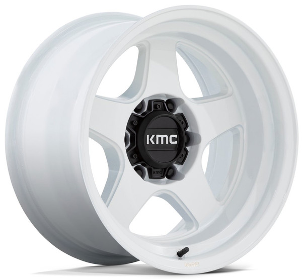 (Clearance - No Returns) 17x8.5 KMC KM728 Gloss White 6x135 18mm