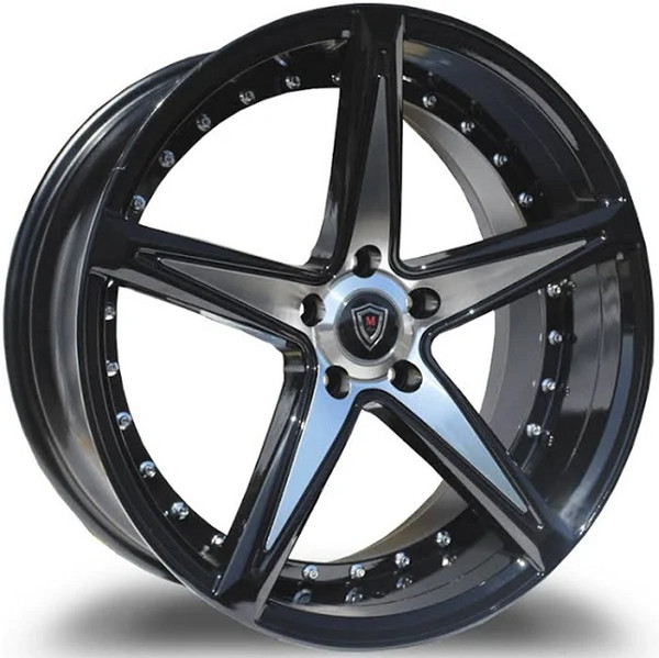 20x10.5 Marquee M3248 Gloss Black Machined 5x120 30mm