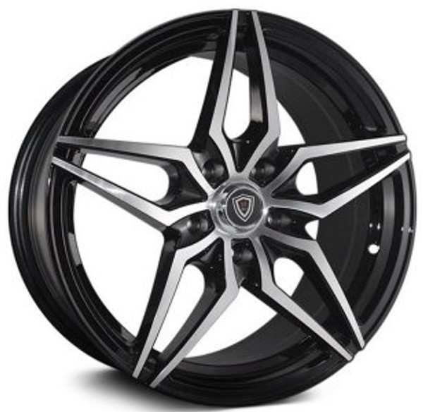 18x8 Marquee M3259 Gloss Black Machined 5x115 25mm