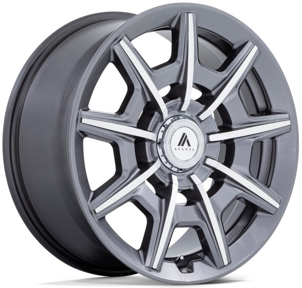 22x9 Asanti ABL-41 Gloss Anthracite Bright Machined Face 5x112 5x120 35mm