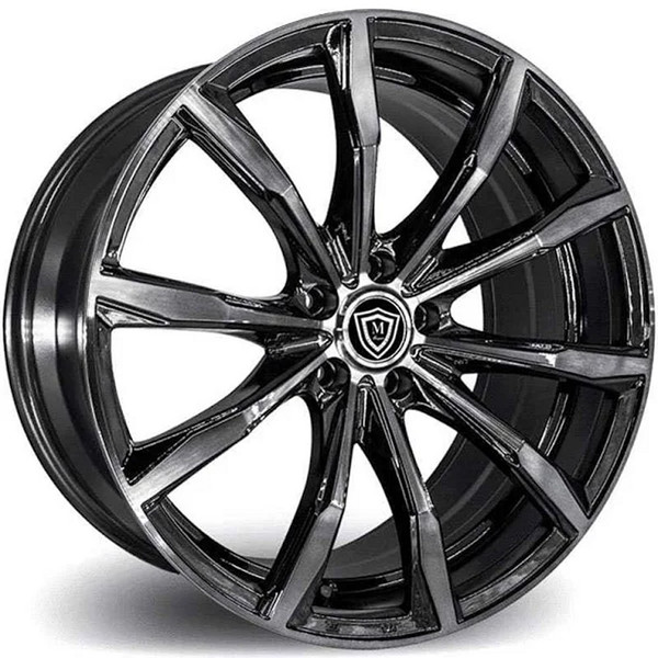 (Black Holiday Sale) 20x9.5 Marquee M4408 Gloss Black w/ Smoke Machined (Flow Formed) 5x112 38mm