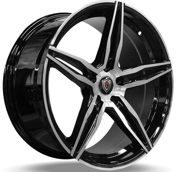 18x9 Marquee M8888 Gloss Black Machined 5x4.5/113.4 38mm