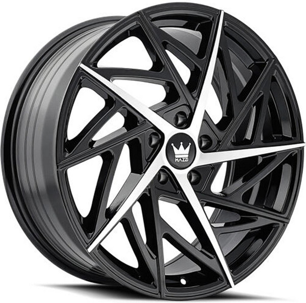 18x8 Mazzi Freestyle 377 Gloss Black Machined 5x4.25/108 35mm