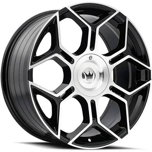 20x8.5 Mazzi Libra 379 Gloss Black Machined 5x4.25/108 5x4.5/114.3 35mm
