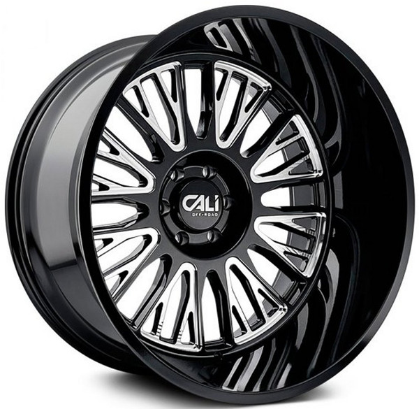 24x14 Cali Off-Road Vertex 9116 Gloss Black Milled 6x5.5/139.7 -76mm (* May Require Trimming)