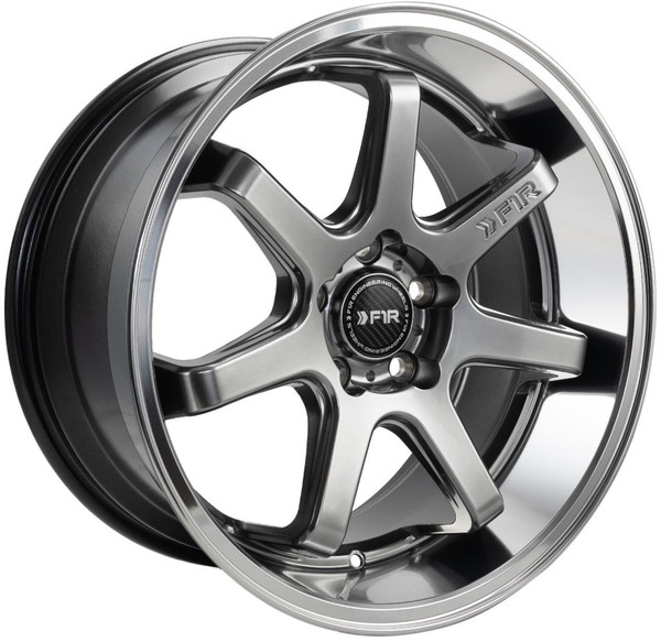 (End of Year Sale) 18x9.5 F1R FC7 Hyper Black w/ Polish Lip 5x100 35mm