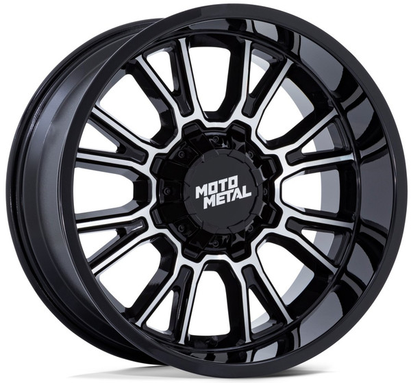 (Clearance - No Returns) 20x9 Moto Metal MO810 Gloss Black Machine 8x180 1mm