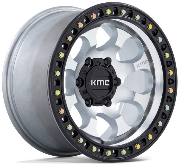 17x8.5 KMC KM550 Riot SBL Machined w/ Satin Black Lip 6x5.5/139.7 10mm
