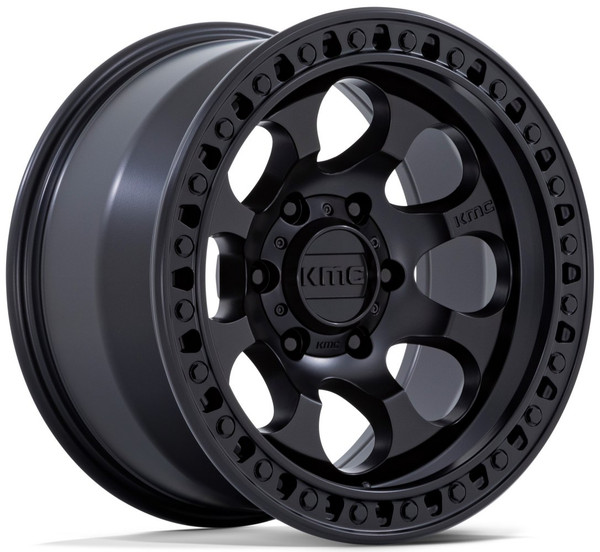 17x8.5 KMC KM550 Riot SBL Satin Black 6x5.5/139.7 10mm