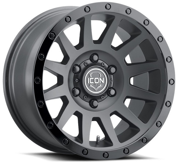 17x8.5 ICON Compression Double Black 5x5/127 -6mm