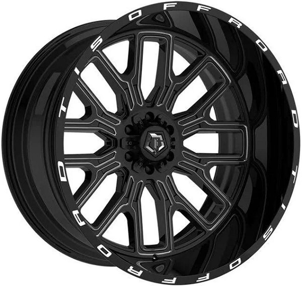 20x12 TIS Off-Road 560BM Gloss Black Milled (* May Require Trimming)  8x180 -44mm