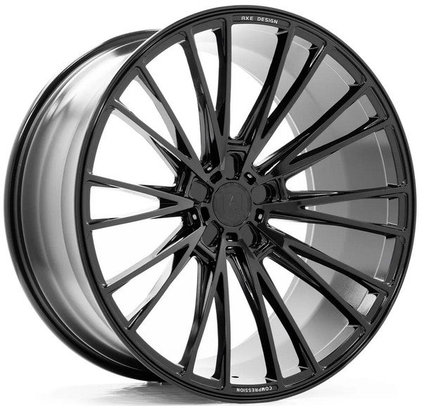 20x8.5 AXE CF2 Gloss Black (Compression Forged) 5x112 25mm (CUSTOM)  
