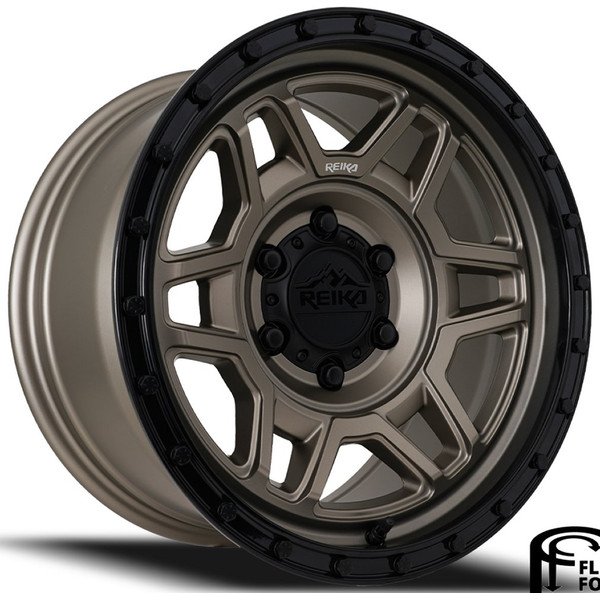 17x9 Reika R40 Trooper Bronze w/ Black Ring (Flow Formed) 6x5.5/139.7 -12mm