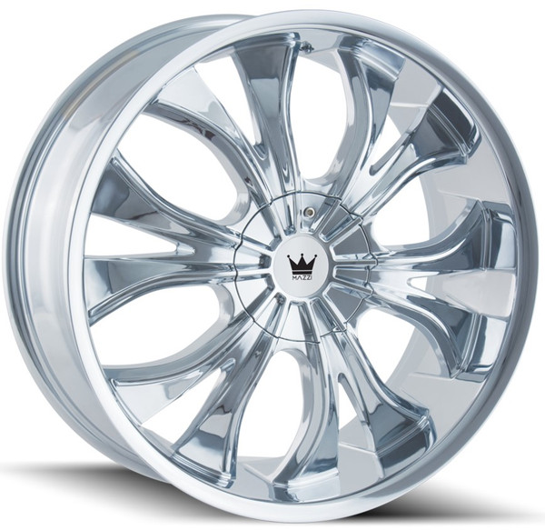 22x9.5 Mazzi Hustler 342 Chrome 5x5/127 5x5.5/139.7 18mm