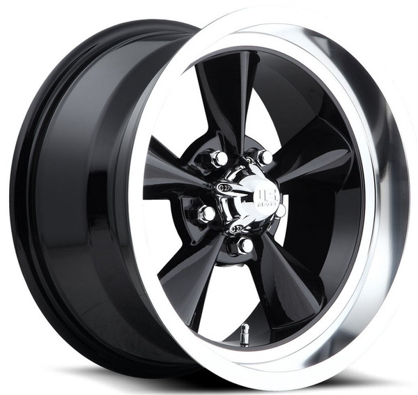 15x8 US Mags U107 Standard Gloss Black w/ Diamond Cut Lip 5x4.75/120.7 1mm