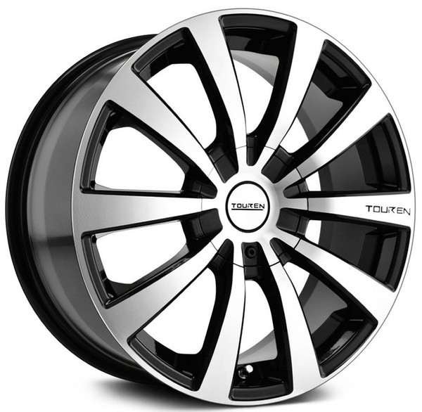 (Clearance - No Returns) 15x7 Touren TR3 Gloss Black Machined Face & Lip 5x100 5x4.5/114.3 40mm