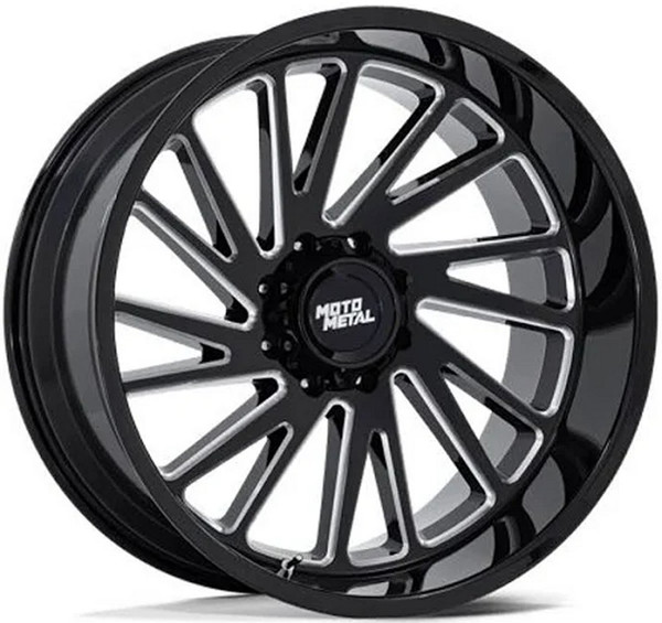 22x12 Moto Metal MO811 Gloss Black Milled (* May Require Trimming) 6x5.5/139.7 -44mm