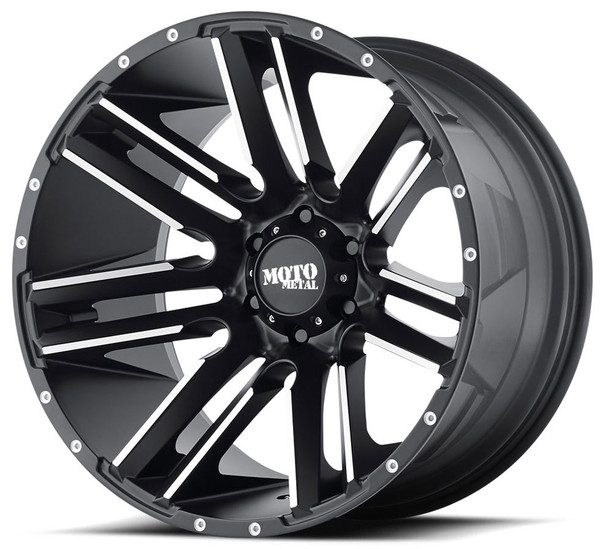 (Clearance - No Returns) 20x9 Moto Metal MO978 Razor Satin Black Machined 5x5/127 18mm