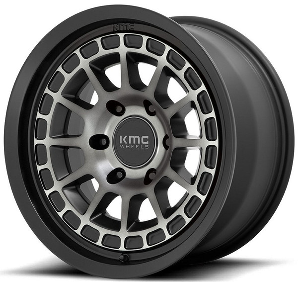 17x8.5 KMC KM719 Canyon Satin Black w/ Gray Tint 5x5/127 0mm