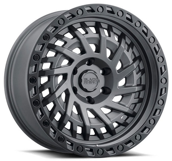 17x9 Black Rhino Shredder Matte Gunmetal w/ Black Lip Edge (Rotary Forged) 5x5/127 -18mm